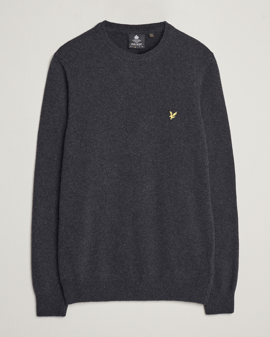 Heren | Truien | Lyle & Scott | Lambswool Crew Neck Pullover Charcoal Marl