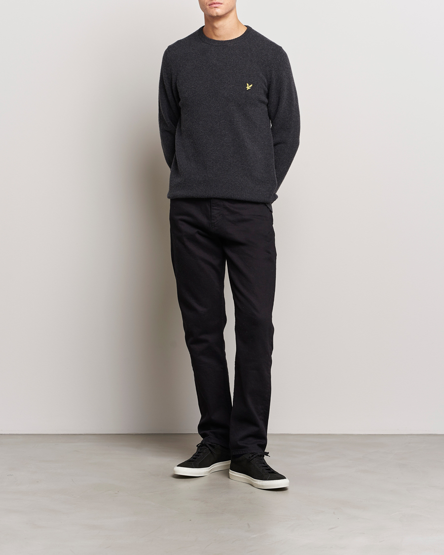Heren | Truien | Lyle & Scott | Lambswool Crew Neck Pullover Charcoal Marl