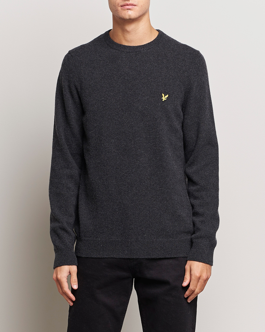 Heren | Truien | Lyle & Scott | Lambswool Crew Neck Pullover Charcoal Marl