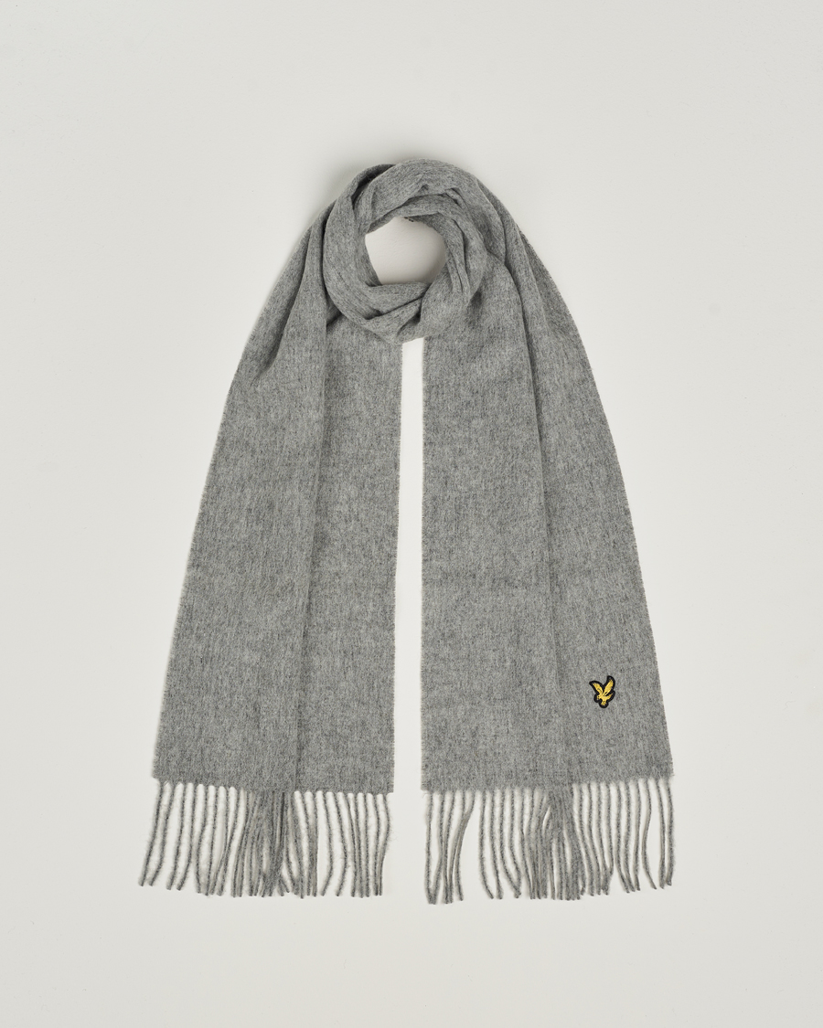 Heren | Lyle & Scott Lambswool Scarf Mid Grey Marl | Lyle & Scott | Lambswool Scarf Mid Grey Marl
