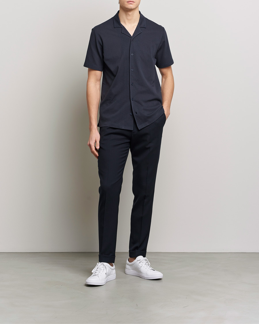 Heren | Overhemden | Sunspel | Riviera Resort Shirt Navy