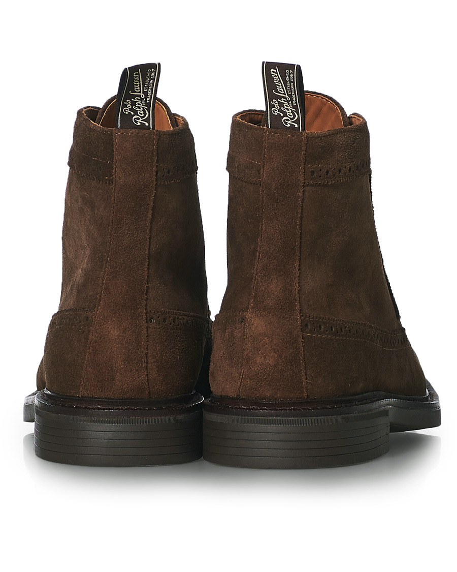 Heren | Polo Ralph Lauren Asher Wing Tip Boot Chocolate Brown Suede | Polo Ralph Lauren | Asher Wing Tip Boot Chocolate Brown Suede