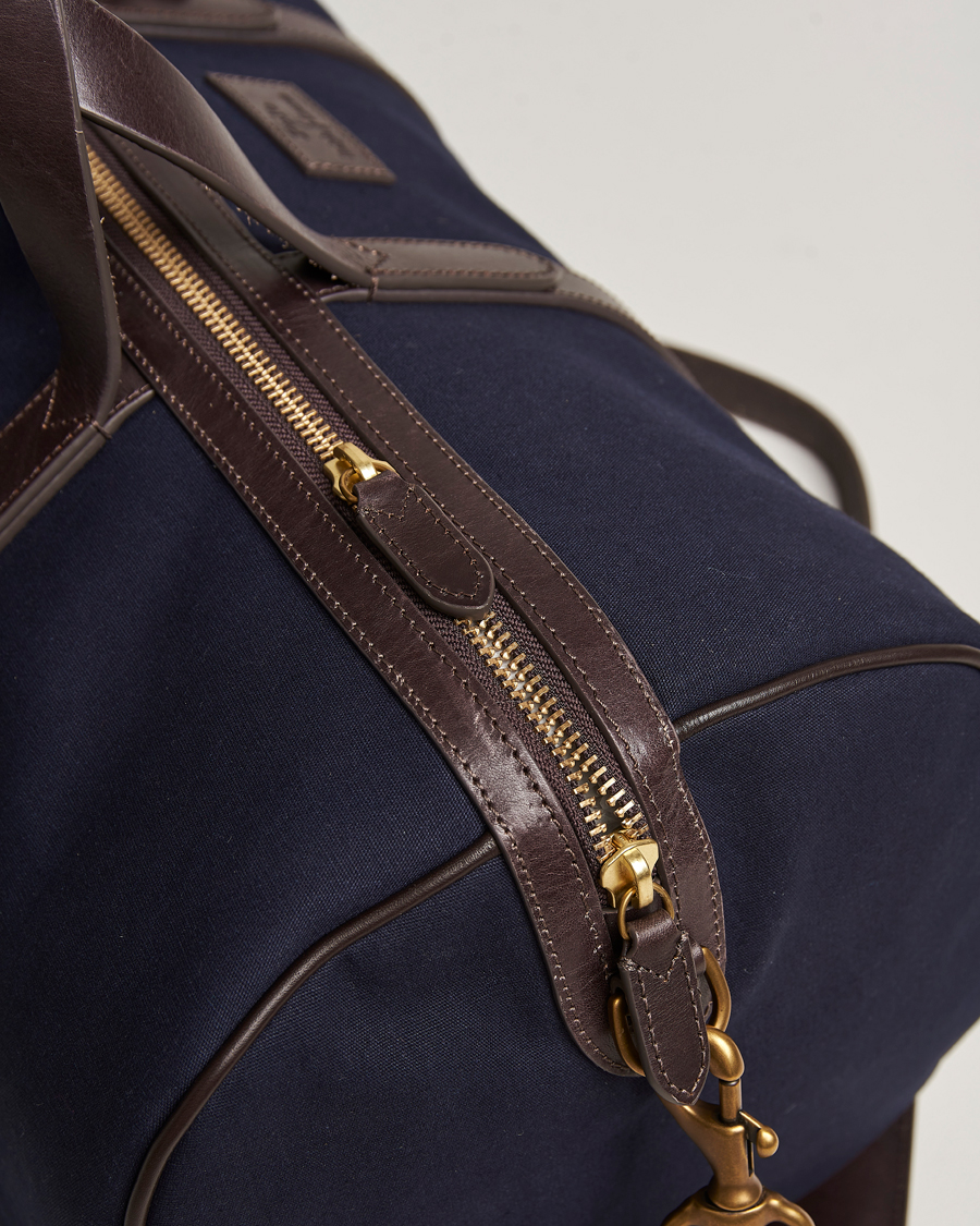 Heren | Polo Ralph Lauren Canvas/Leather Dufflebag Aviator Navy/Brown | Polo Ralph Lauren | Canvas/Leather Dufflebag Aviator Navy/Brown