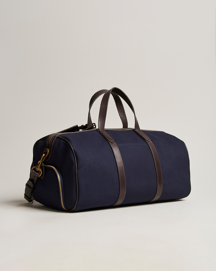 Heren | Polo Ralph Lauren Canvas/Leather Dufflebag Aviator Navy/Brown | Polo Ralph Lauren | Canvas/Leather Dufflebag Aviator Navy/Brown