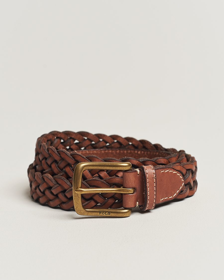 Heren | Polo Ralph Lauren Leather Braided Belt Saddle Brown | Polo Ralph Lauren | Leather Braided Belt Saddle Brown