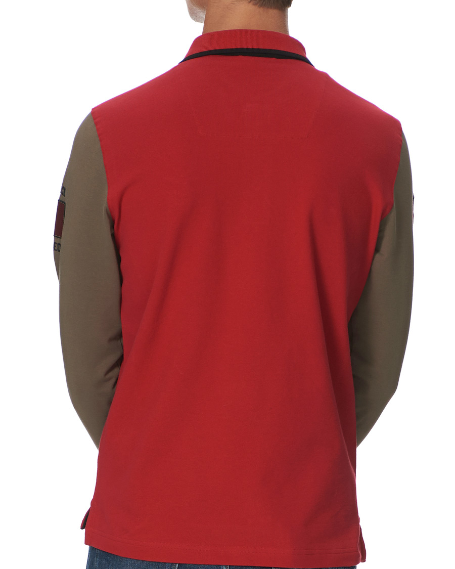 Heren | Truien | Aeronautica Militare | Long Sleve Logo Polo Military/Black/Red
