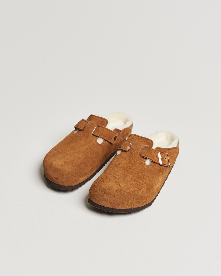 Heren | Sandalen slides | BIRKENSTOCK | Boston Shearling Mink Suede