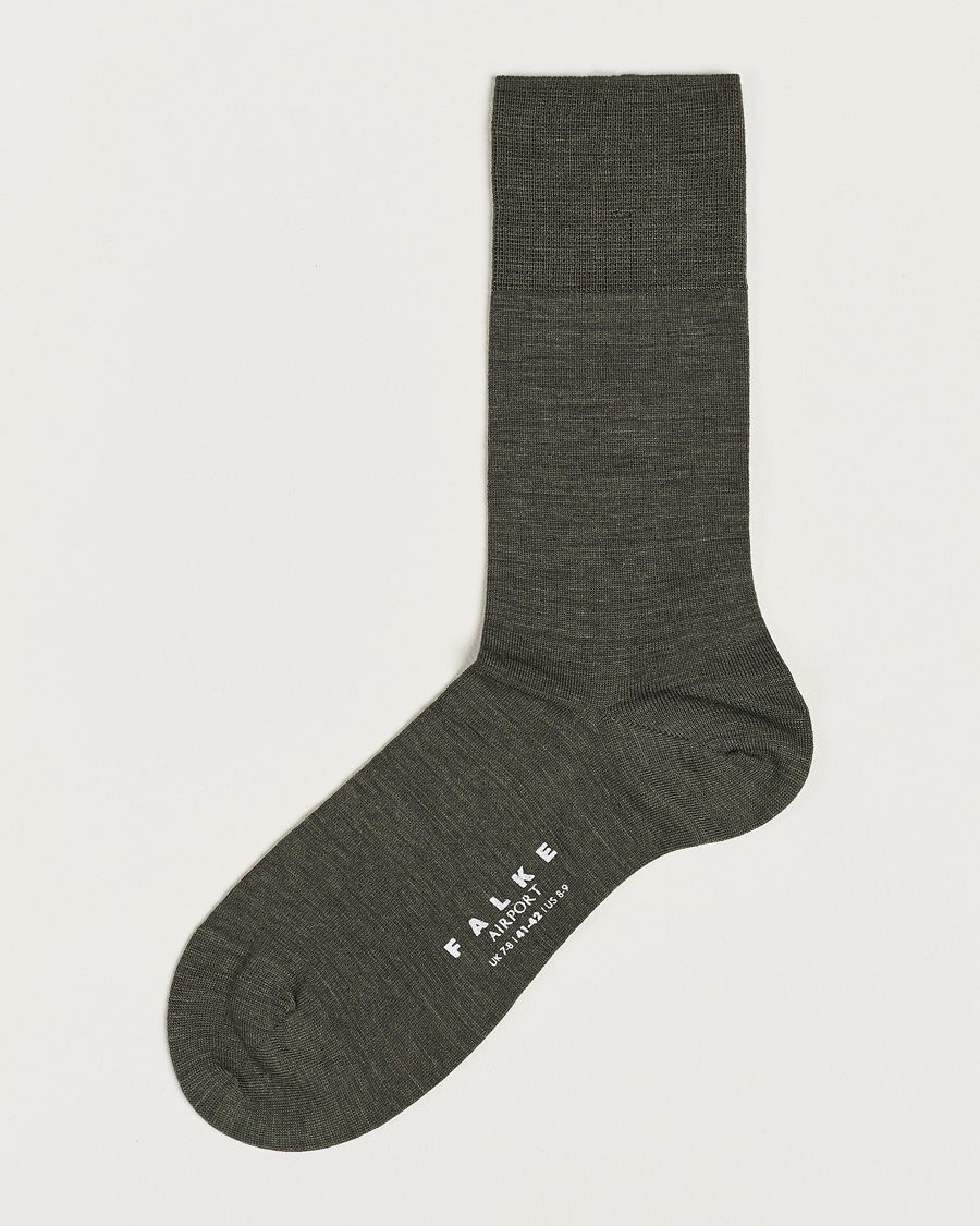 Heren | Ondergoed | Falke | Airport Socks Green Melange