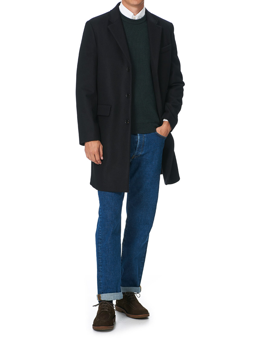 Heren | Jassen | Filippa K | Rhine Recycled Melton Wool Coat Black