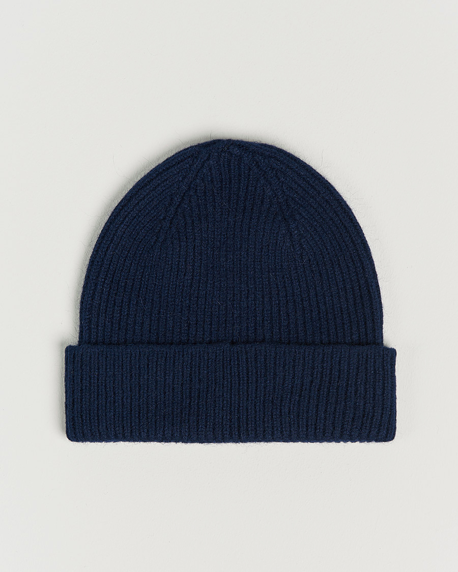 Heren | Mutsen | Le Bonnet | Lambswool/Caregora Beanie Midnight