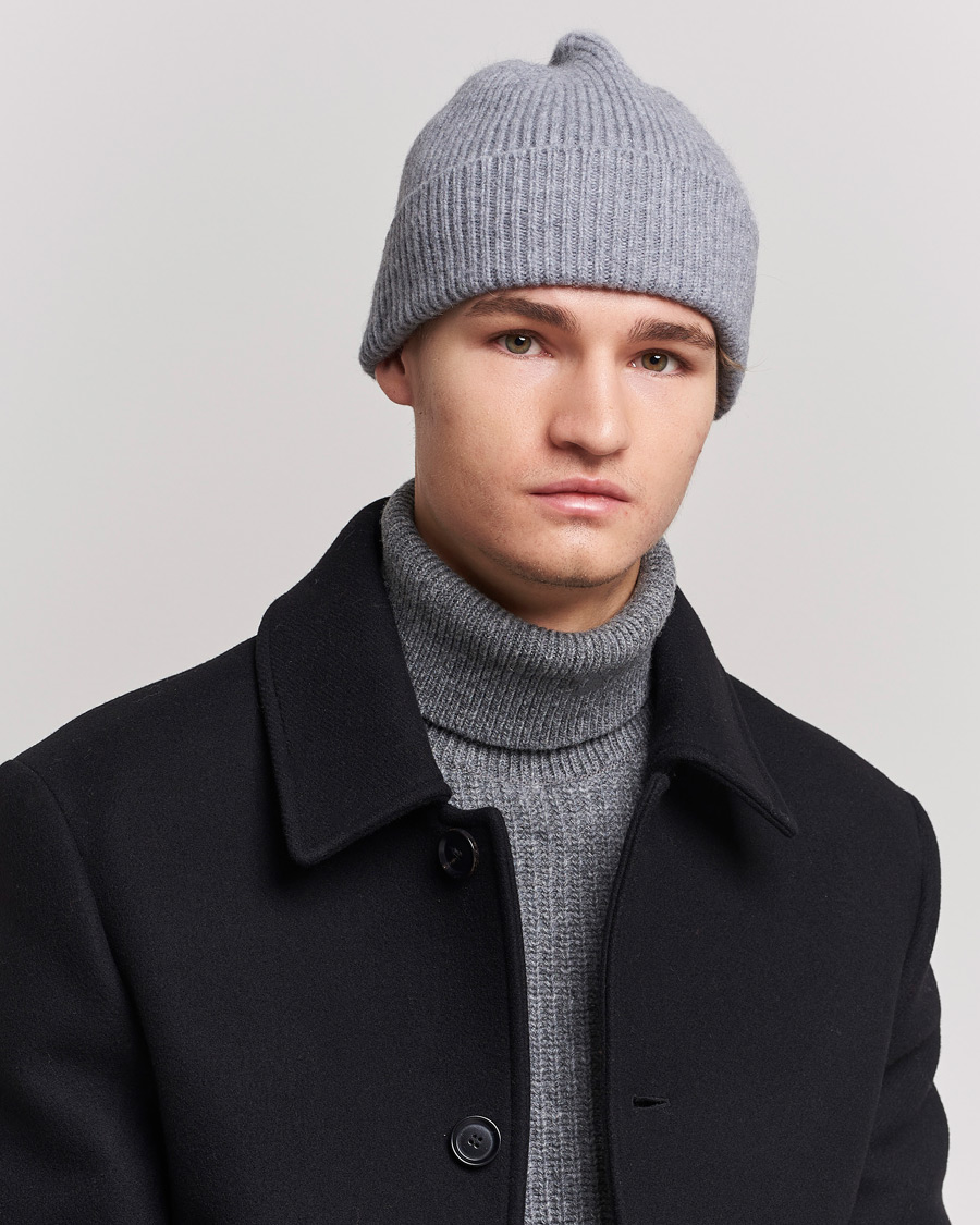 Heren | Mutsen | Le Bonnet | Lambswool/Caregora Beanie Smoke