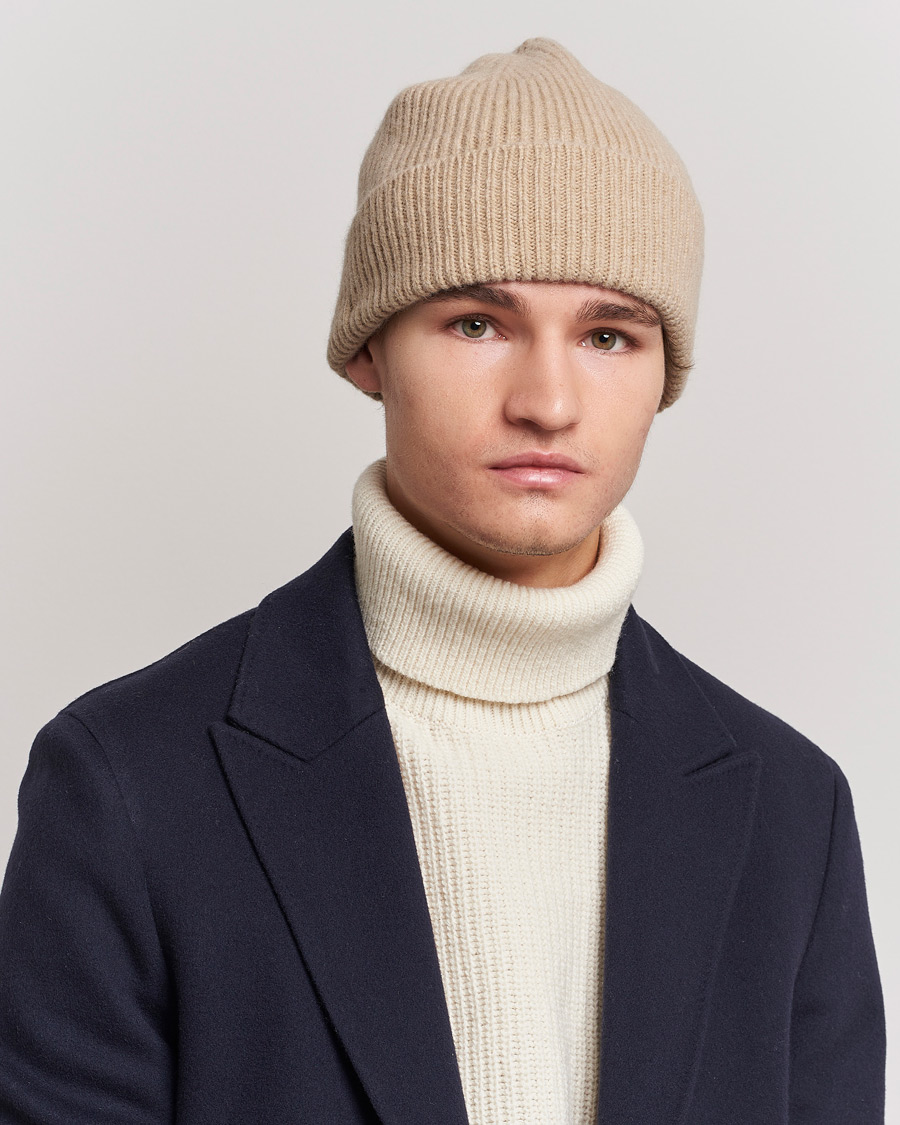 Heren | Contemporary Creators | Le Bonnet | Lambswool/Caregora Beanie Sand