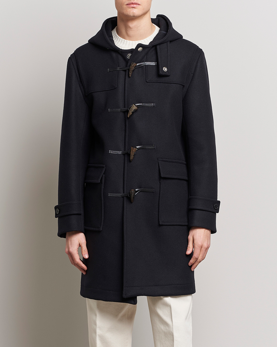 Heren | Duffeljassen | Mackintosh | Weir Wool Hooded Duffle Navy