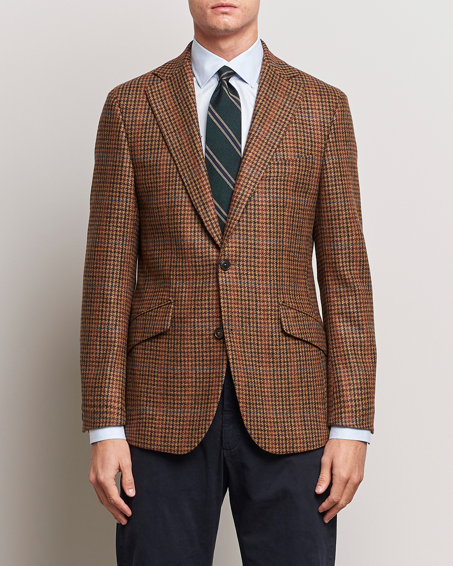 Heren | Blazers | Walker Slater | Edward Lambswool Houndstooth Blazer Tan