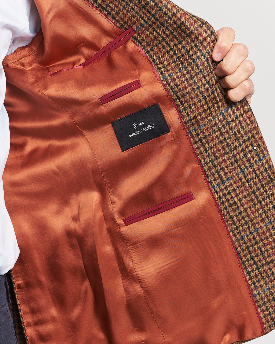 Heren | Blazers | Walker Slater | Edward Lambswool Houndstooth Blazer Tan
