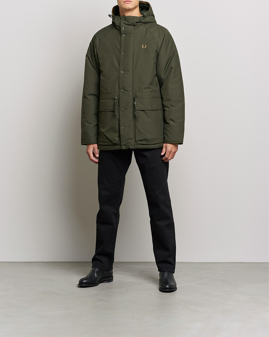 Heren | Jassen | Fred Perry | Padded Zip Through Parka Hunting Green