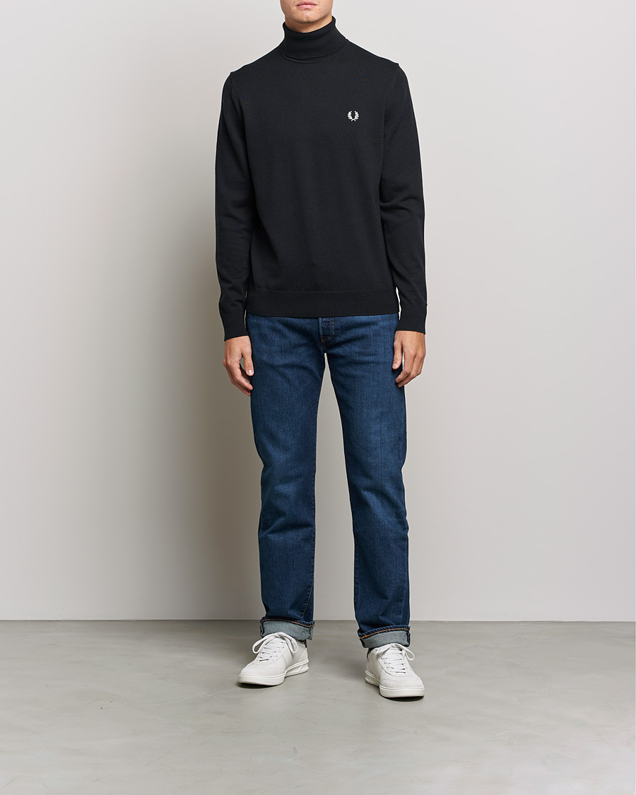 Heren | Truien | Fred Perry | Roll Neck Jumper Black