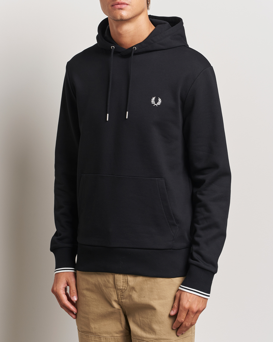 Heren | Truien | Fred Perry | Tipped Hoodie Black