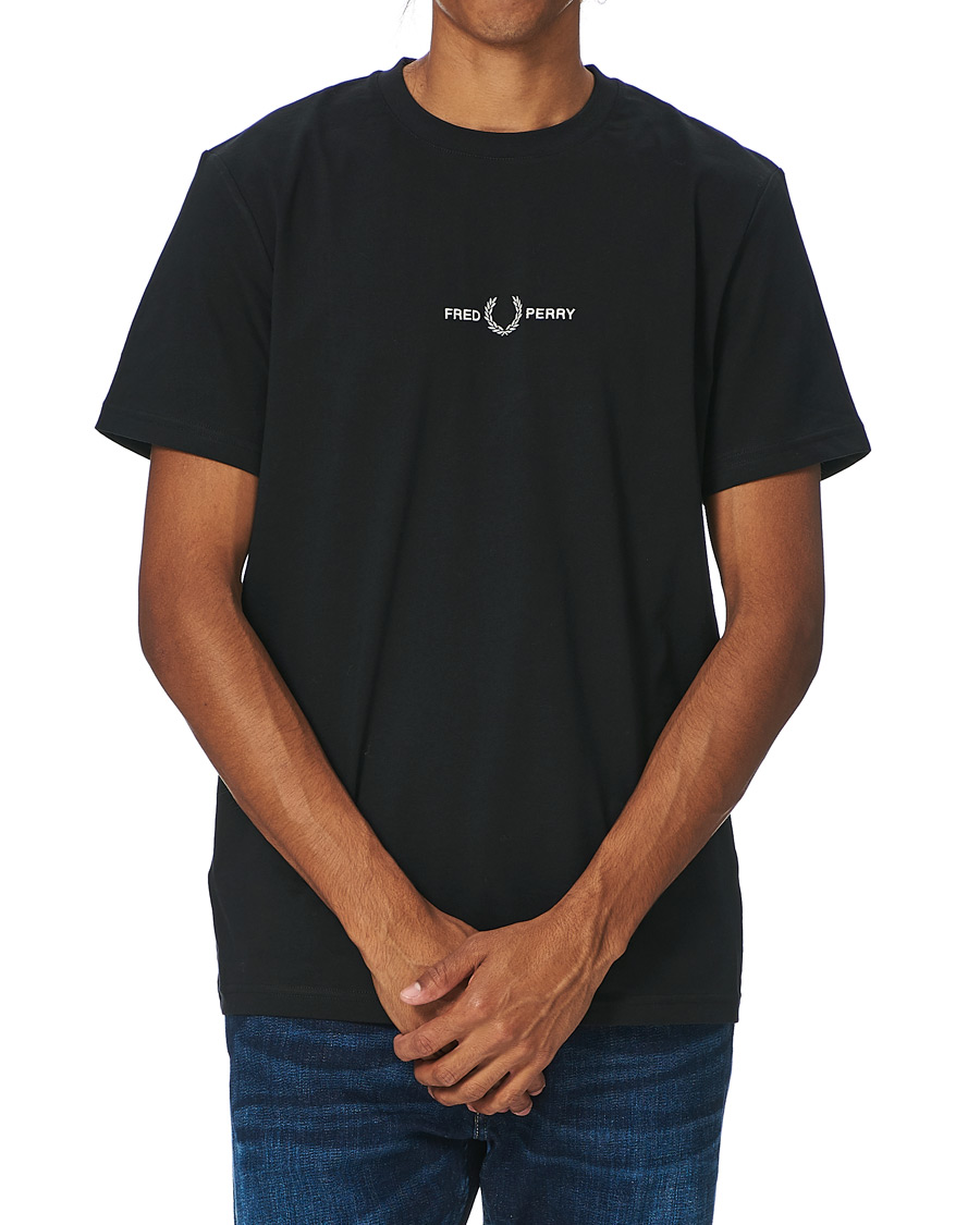 Heren | T-shirts | Fred Perry | Embroidered T-Shirt Black