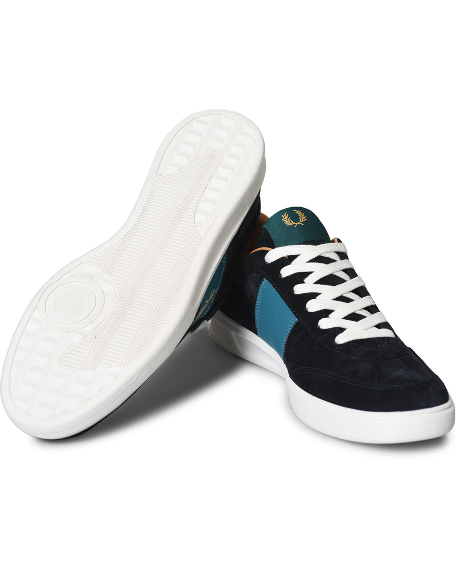 Heren | Fred Perry Suede Panel Sneakers Navy | Fred Perry | Suede Panel Sneakers Navy