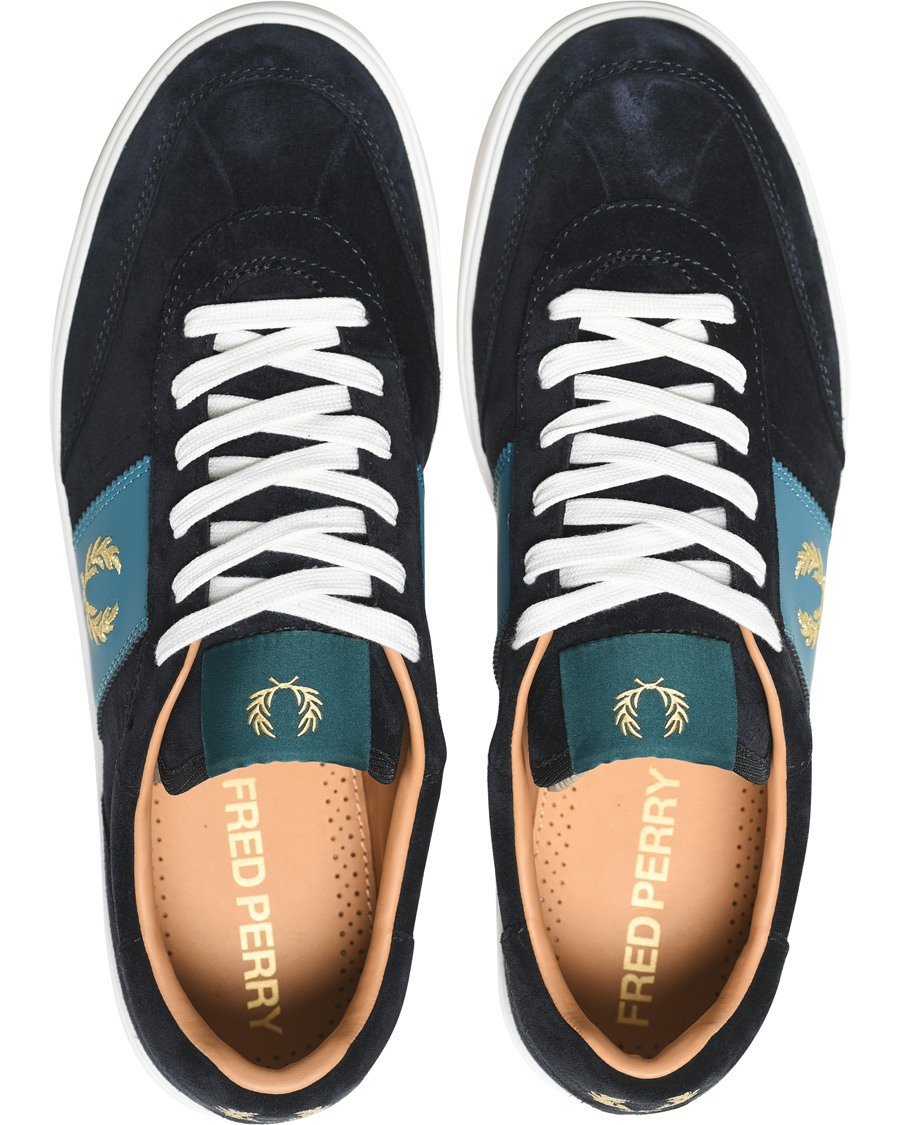 Heren | Fred Perry Suede Panel Sneakers Navy | Fred Perry | Suede Panel Sneakers Navy