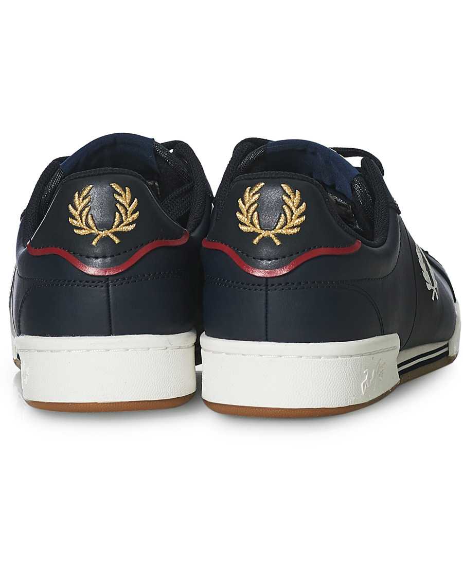 Heren | Fred Perry Bonded Leather Sneakers Navy | Fred Perry | Bonded Leather Sneakers Navy
