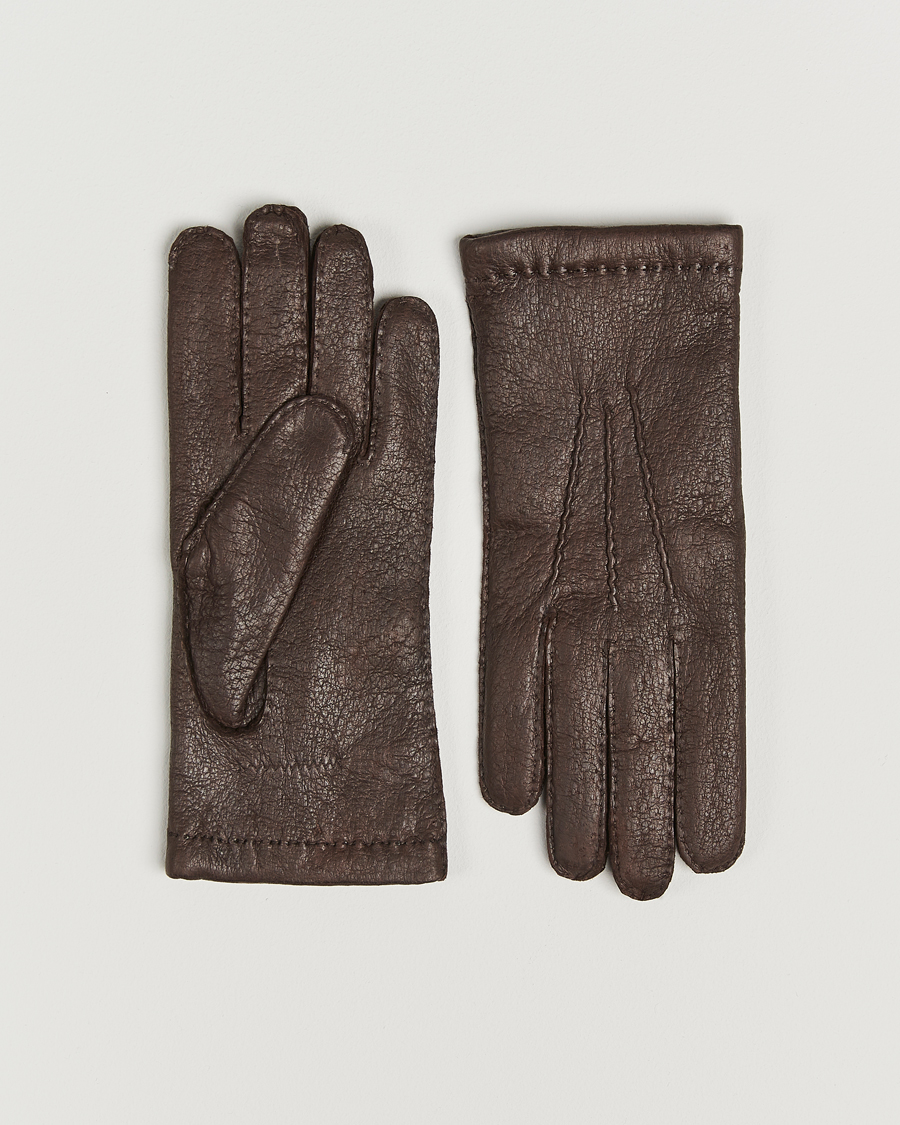 Heren | Hestra Peccary Handsewn Cashmere Glove Espresso | Hestra | Peccary Handsewn Cashmere Glove Espresso