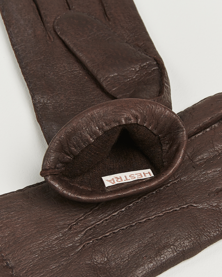 Heren | Hestra Peccary Handsewn Cashmere Glove Espresso | Hestra | Peccary Handsewn Cashmere Glove Espresso