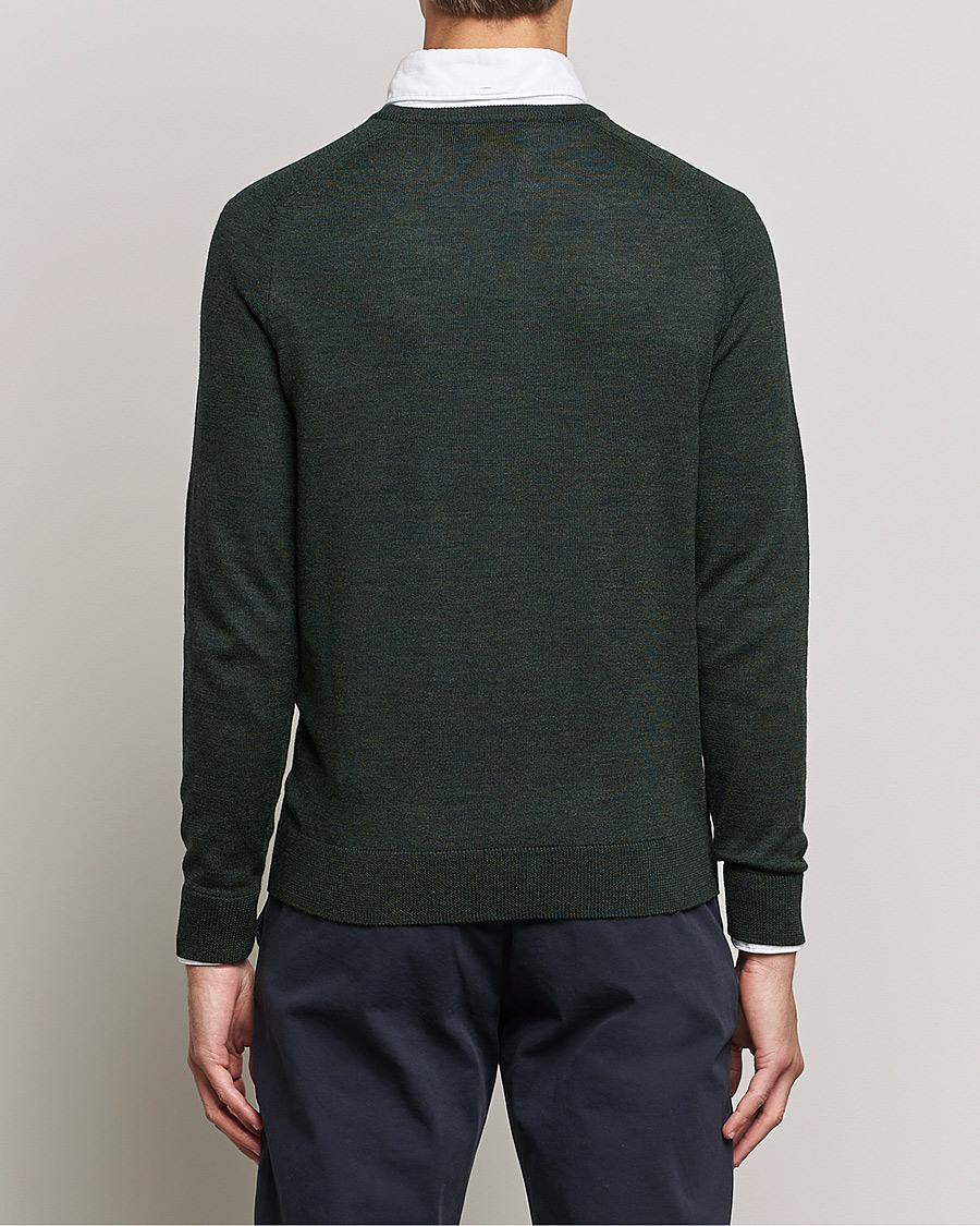 Heren | Truien | Morris | Merino O-neck Olive Melange