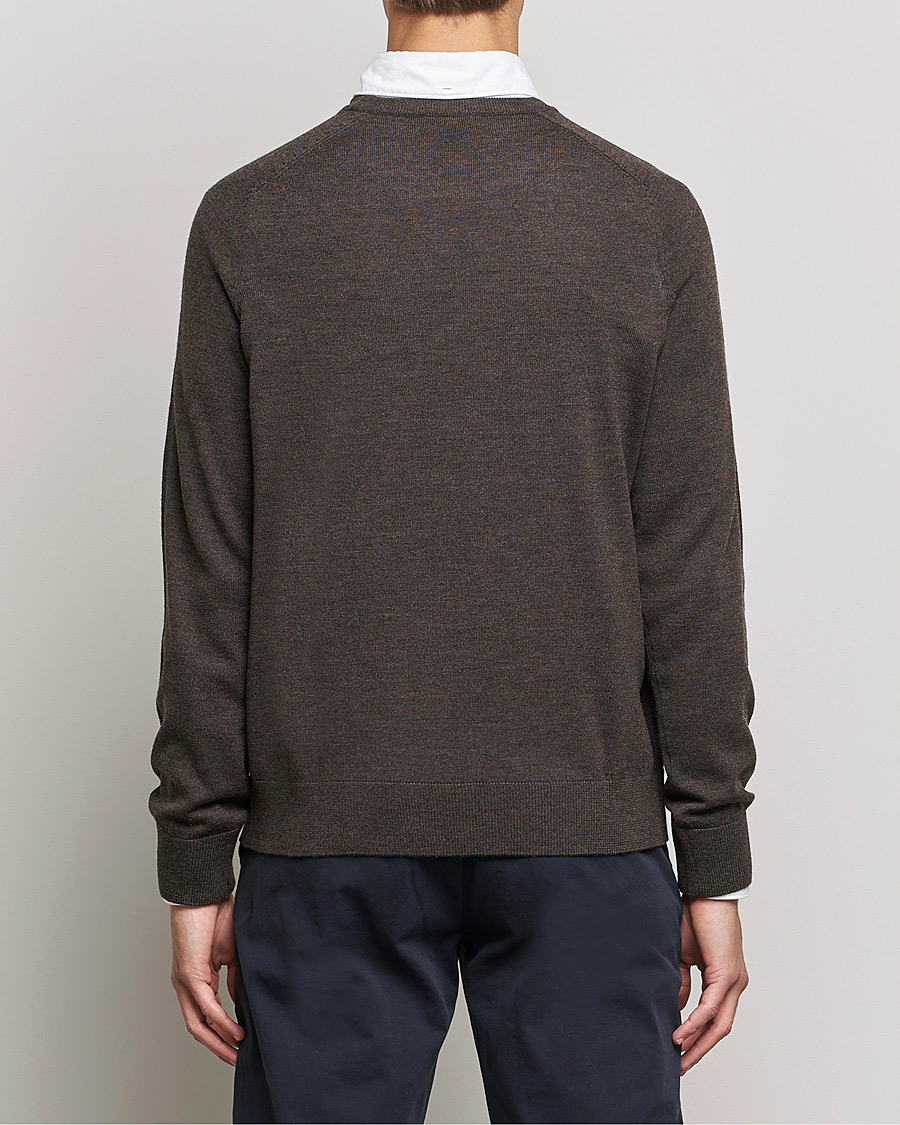 Heren | Truien | Morris | Merino O-neck Brown Melange