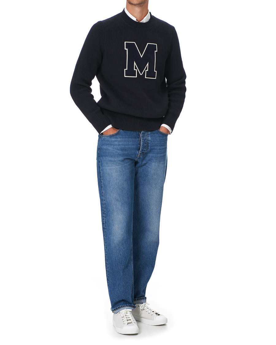 Heren | Truien | Morris | Bradley Knitted Logo O-Neck Navy