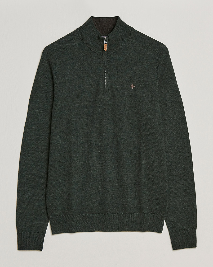 Heren | Truien | Morris | John Merino Half Zip Olive