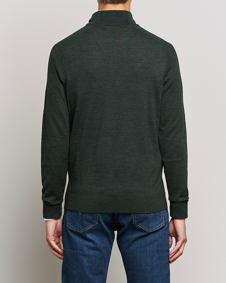 Heren | Truien | Morris | John Merino Half Zip Olive
