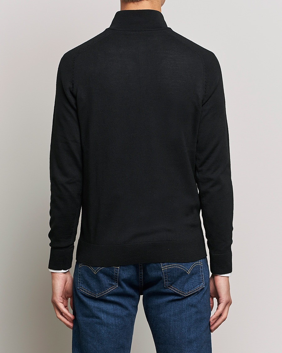 Heren | Truien | Morris | John Merino Half Zip Black