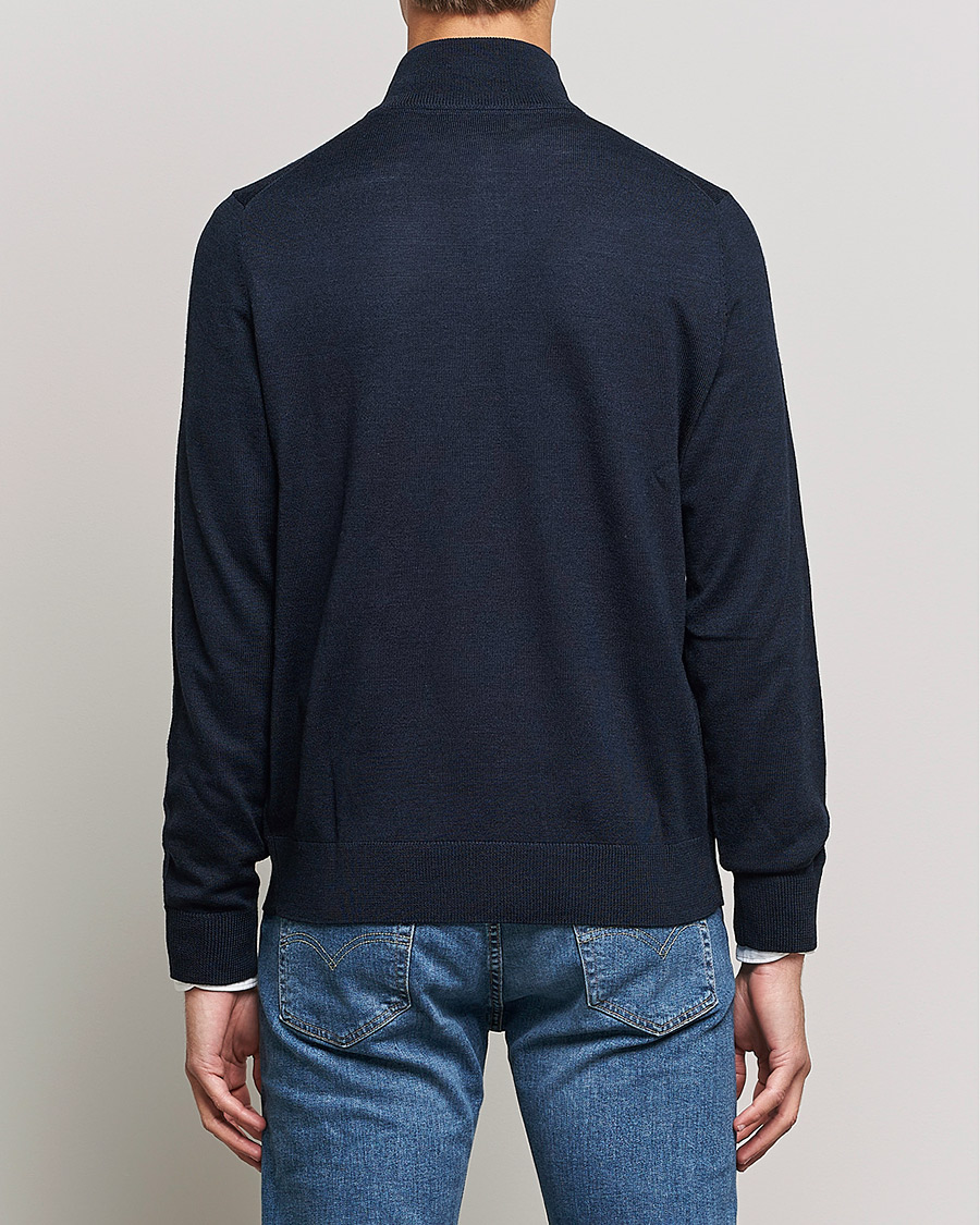 Heren | Truien | Morris | Merino Zip Cardigan Navy