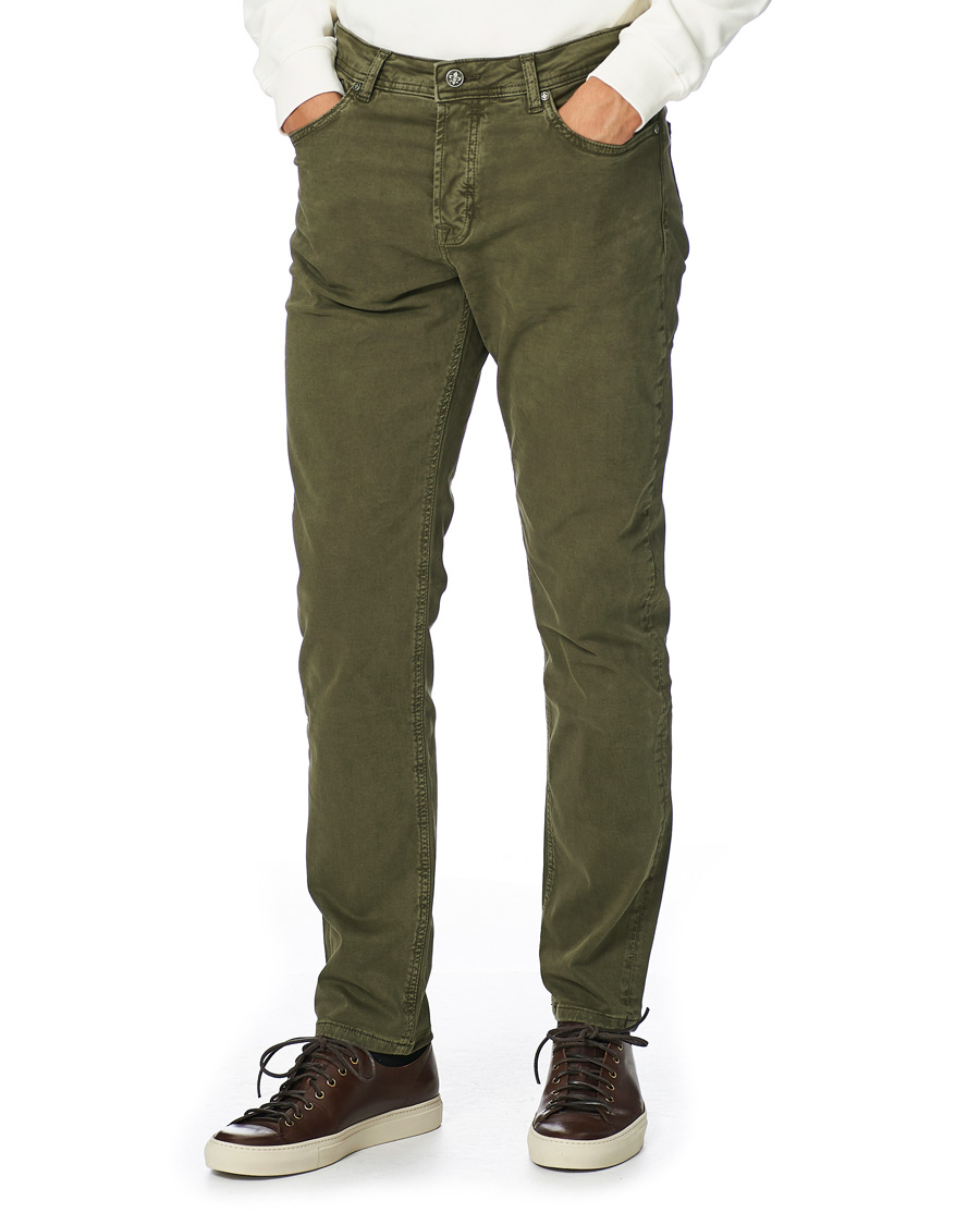Heren | Broeken | Morris | James Brushed Chinos Olive
