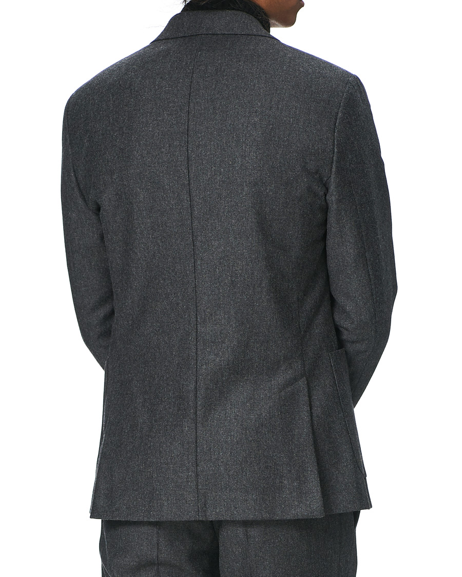 Heren | Blazers | Morris | Roger Double Breasted Flannel Blazer Dark Grey