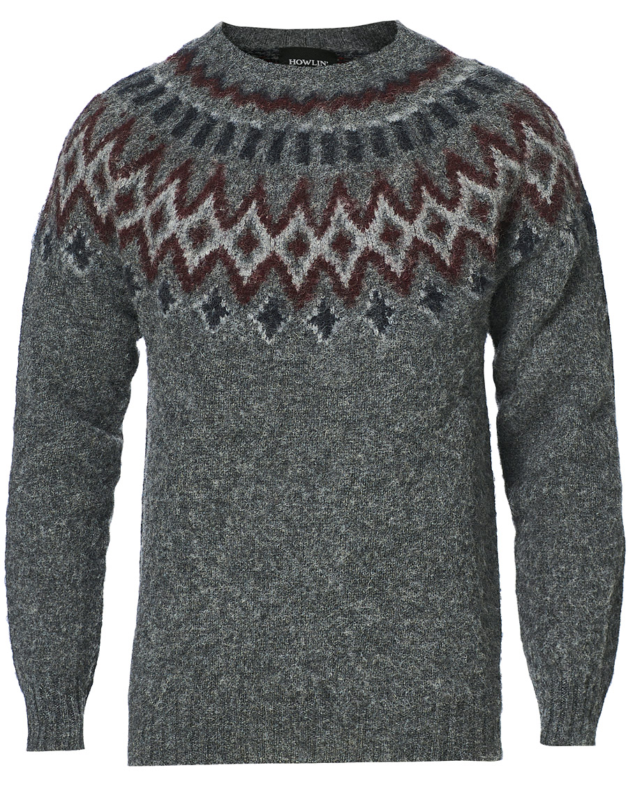 Heren | Truien | Howlin' | Brushed Wool Fair Isle Crew Sweater Oxford