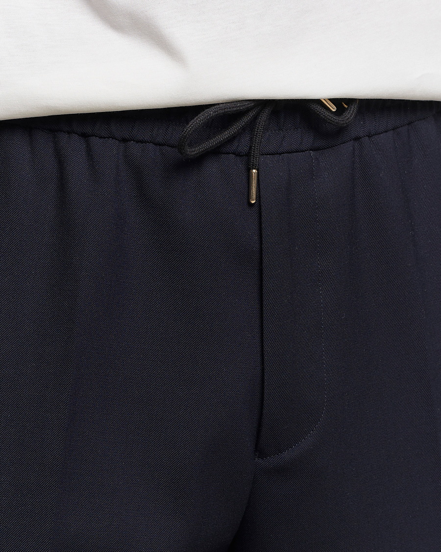 Heren | Broeken | Paul Smith | Drawstring Elastic Wool Pant Navy