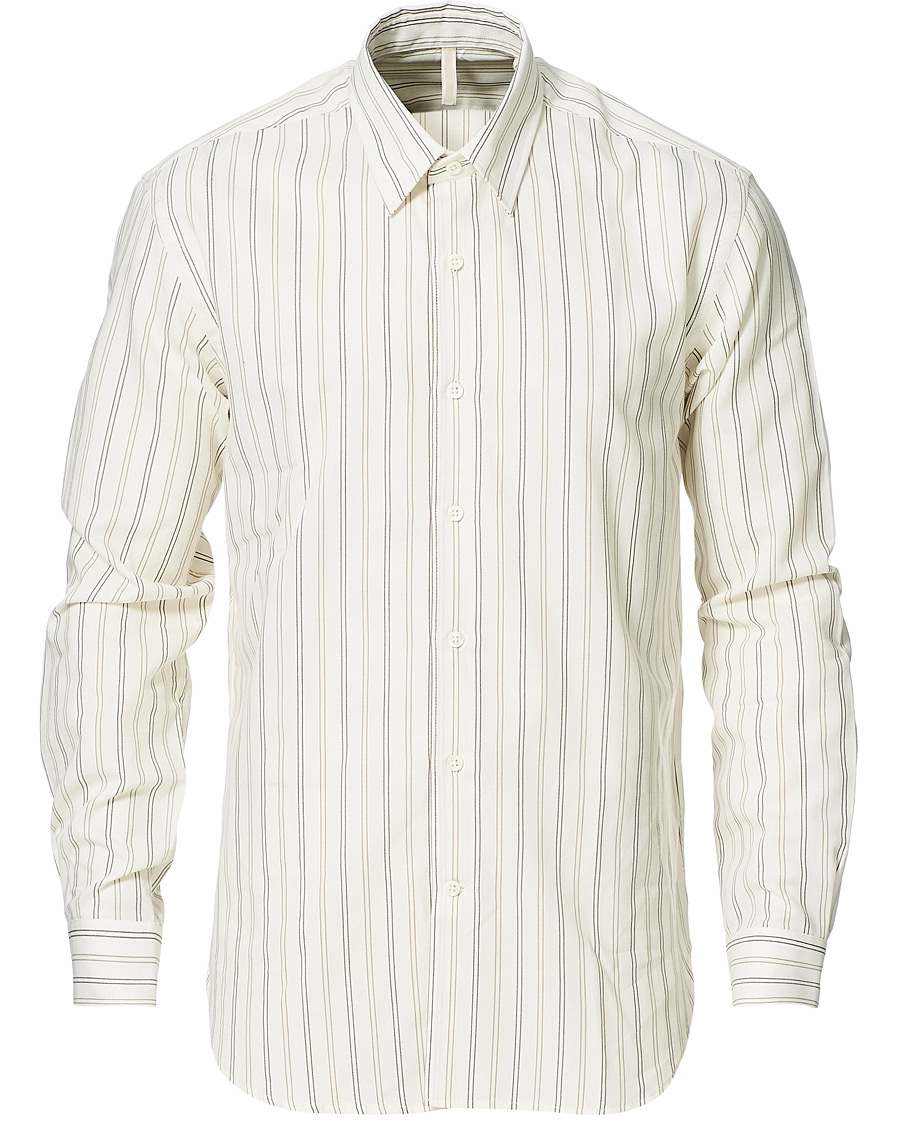 Heren | Overhemden | Sunflower | Dan Striped Cotton Shirt Off White