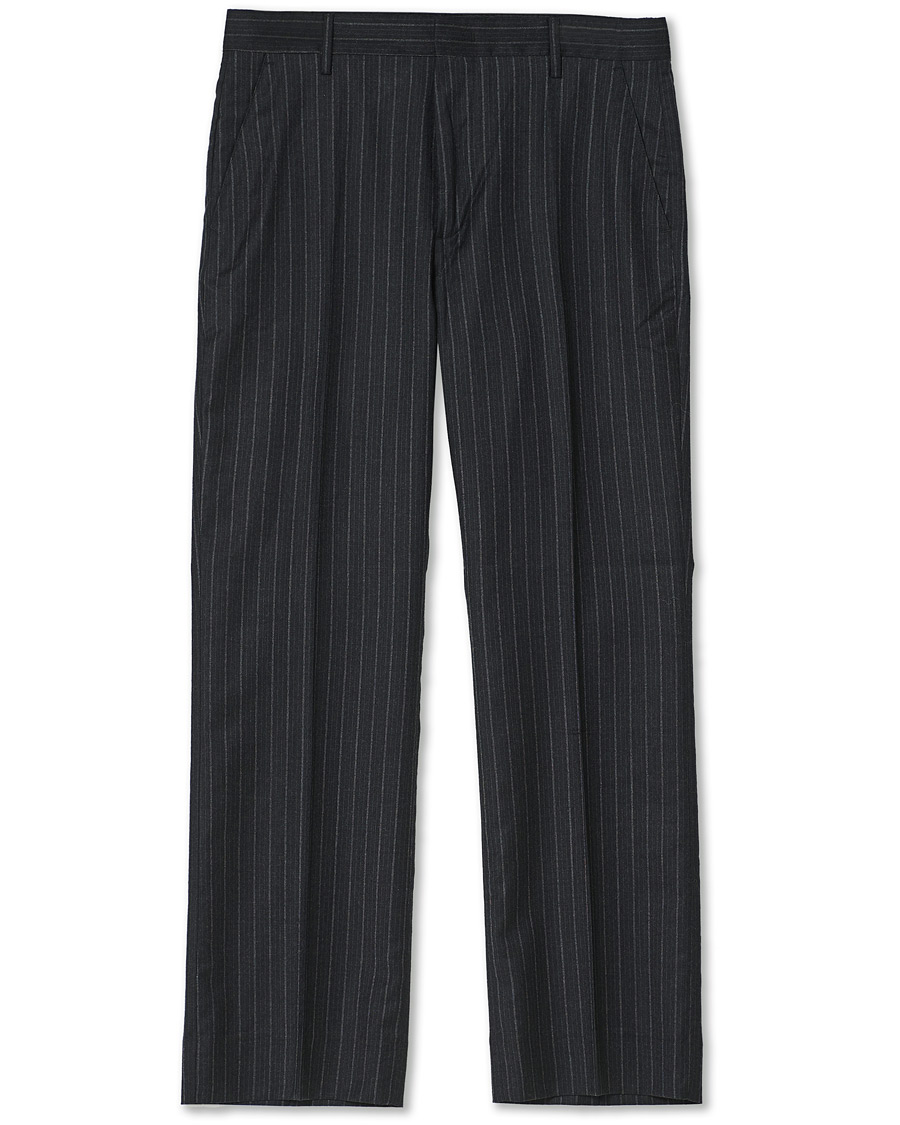 Heren | Broeken | Sunflower | Mac Pinstripe Wool Trousers Charcoal