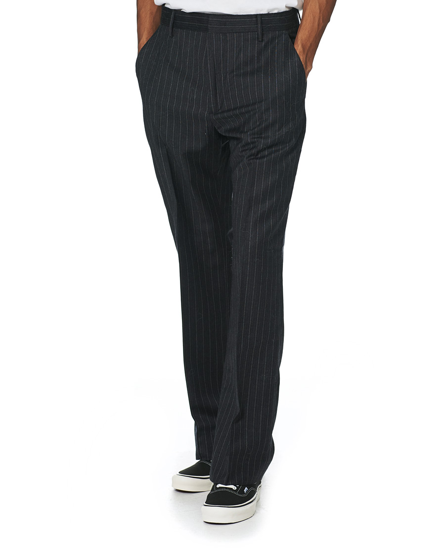 Heren | Broeken | Sunflower | Mac Pinstripe Wool Trousers Charcoal