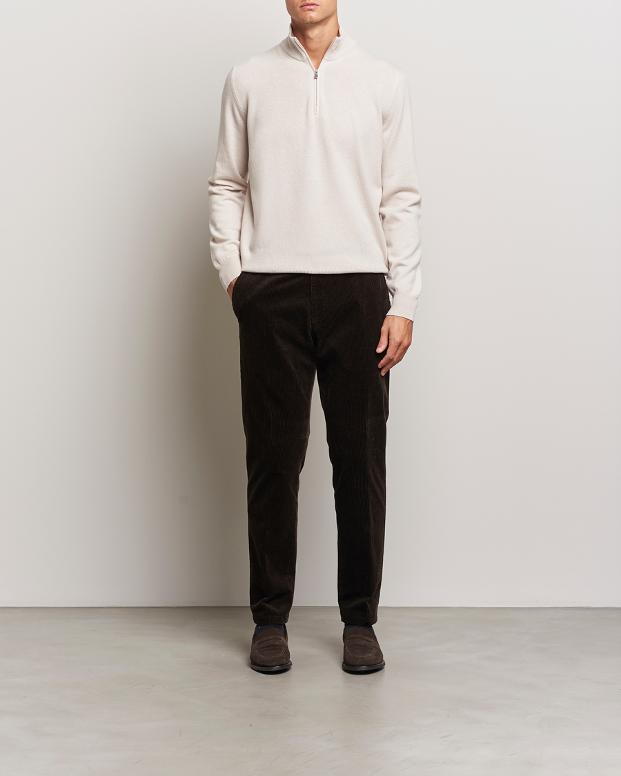 Heren | Truien | Gran Sasso | Wool/Cashmere Half Zip Cream