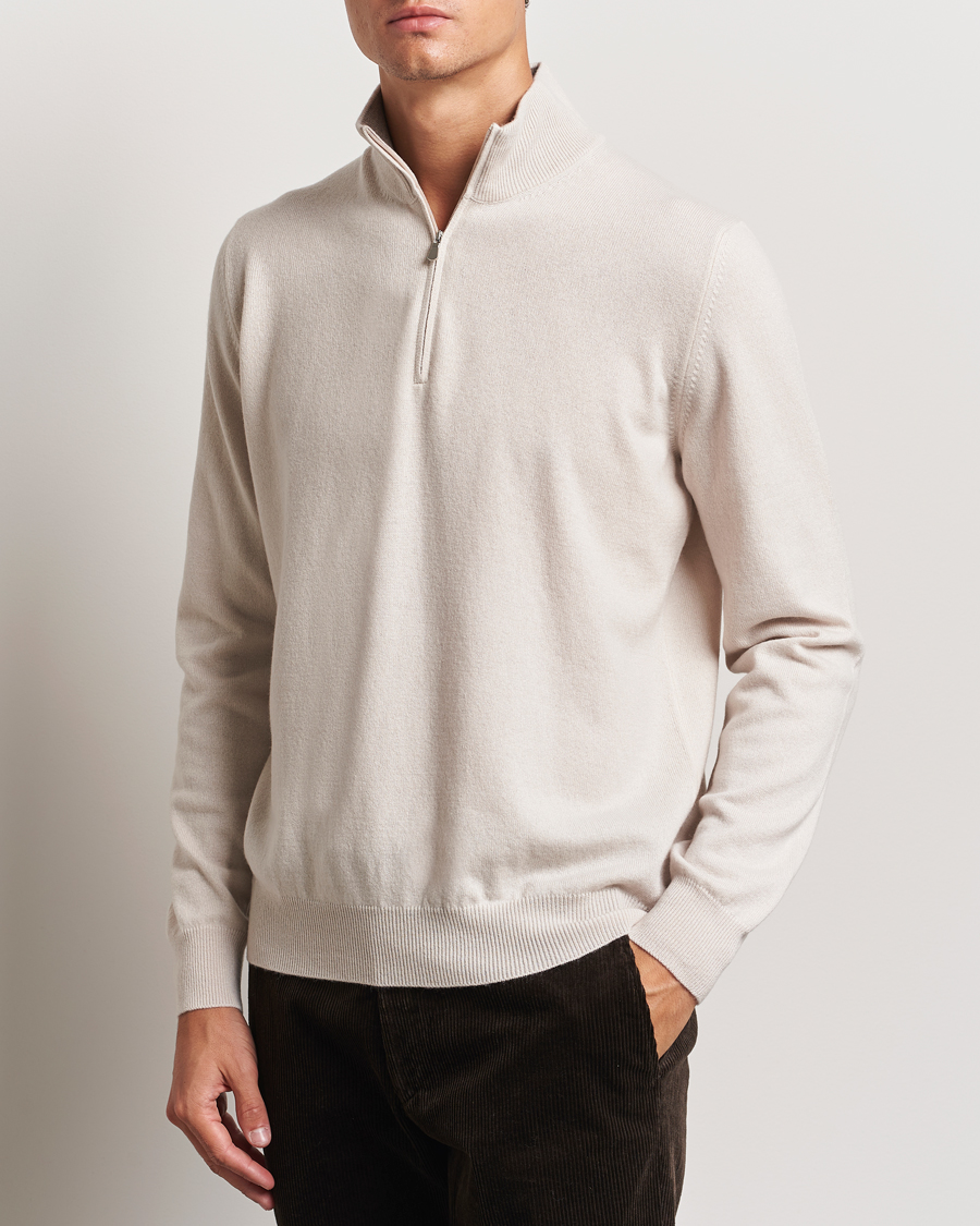 Heren | Truien | Gran Sasso | Wool/Cashmere Half Zip Cream