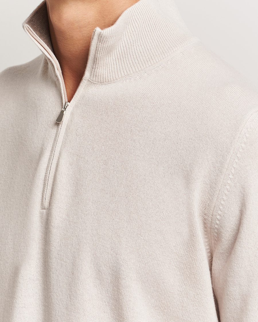 Heren | Truien | Gran Sasso | Wool/Cashmere Half Zip Cream