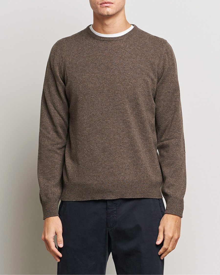 Heren | Truien | Gran Sasso | Wool/Cashmere Crew Neck Brown Melange