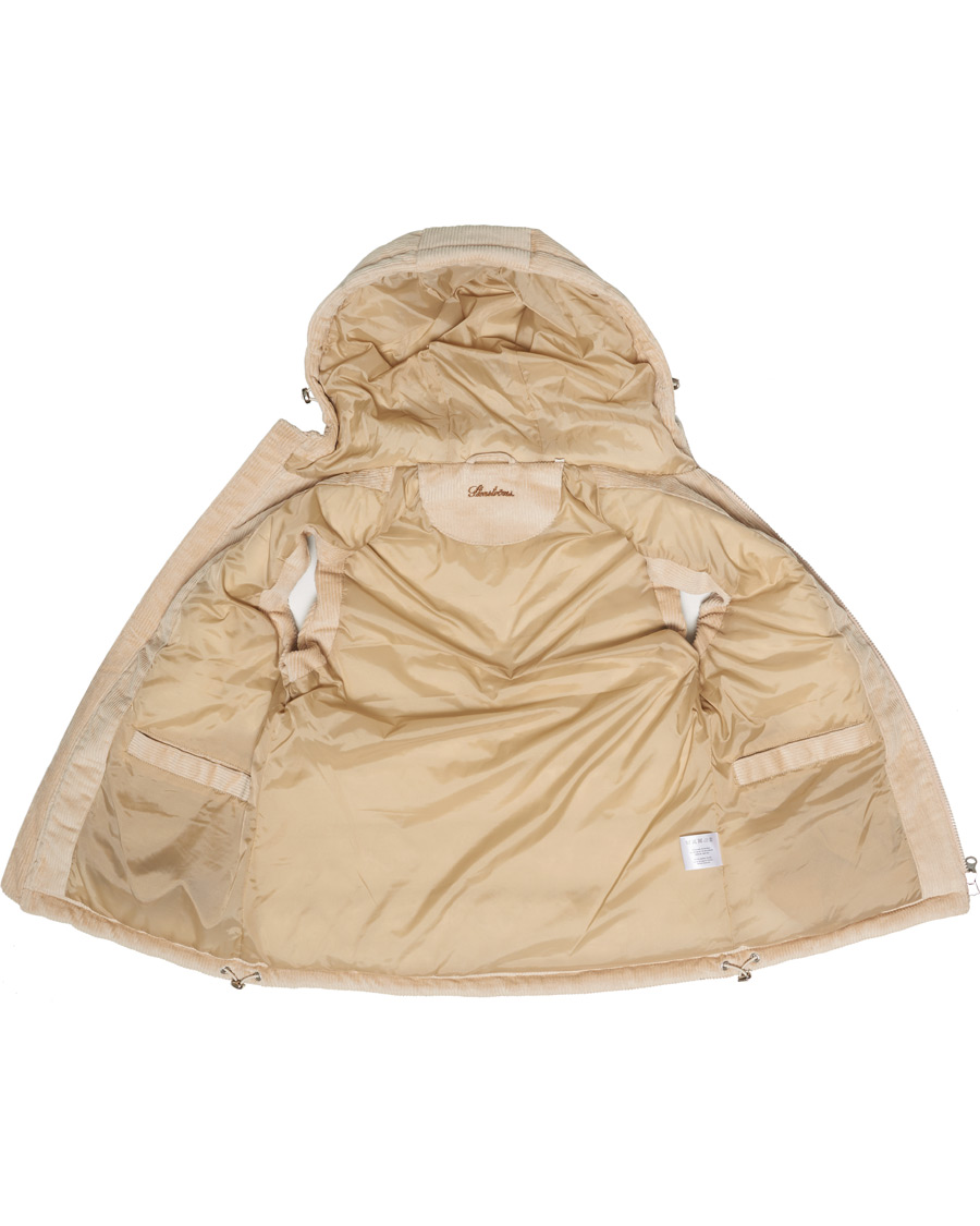 Heren | Jassen | Stenströms | Padded Corduroy Hood Vest Creme