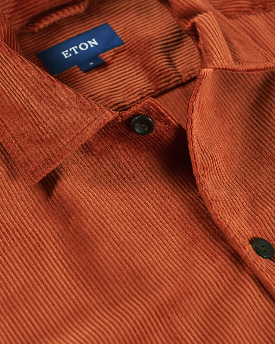 Heren | Overhemden | Eton | Cotton Corduroy Overshirt Orange
