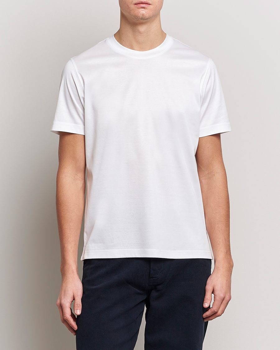 Heren | Business & Beyond | Eton | Filo Di Scozia Cotton T-Shirt White