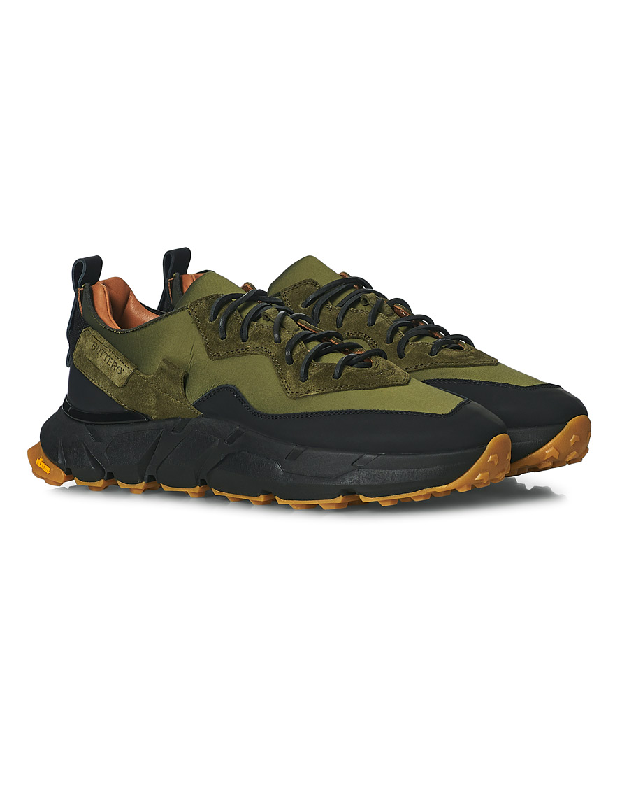 Heren | Buttero Spazio Running Sneaker Black/Olive | Buttero | Spazio Running Sneaker Black/Olive